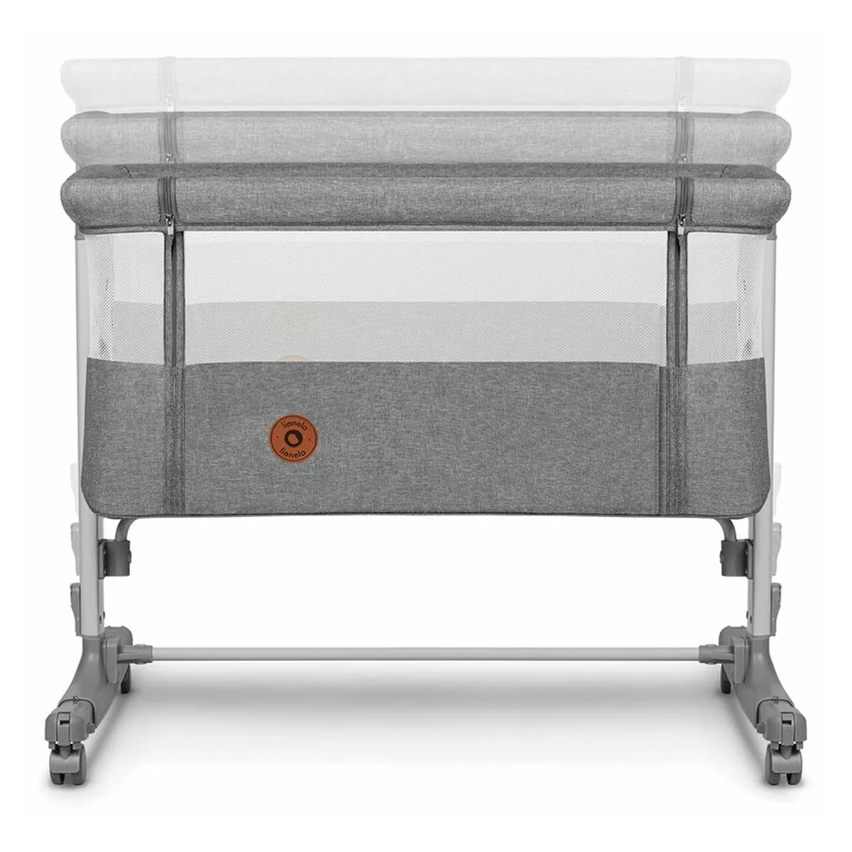 Patut co-sleeper, Lionelo, Aurora, 3 in 1, functie leganare, Include saltea si geanta transport, 5 pozitii pe inaltime, Pana la 9 kg, Grey Concrete [13]