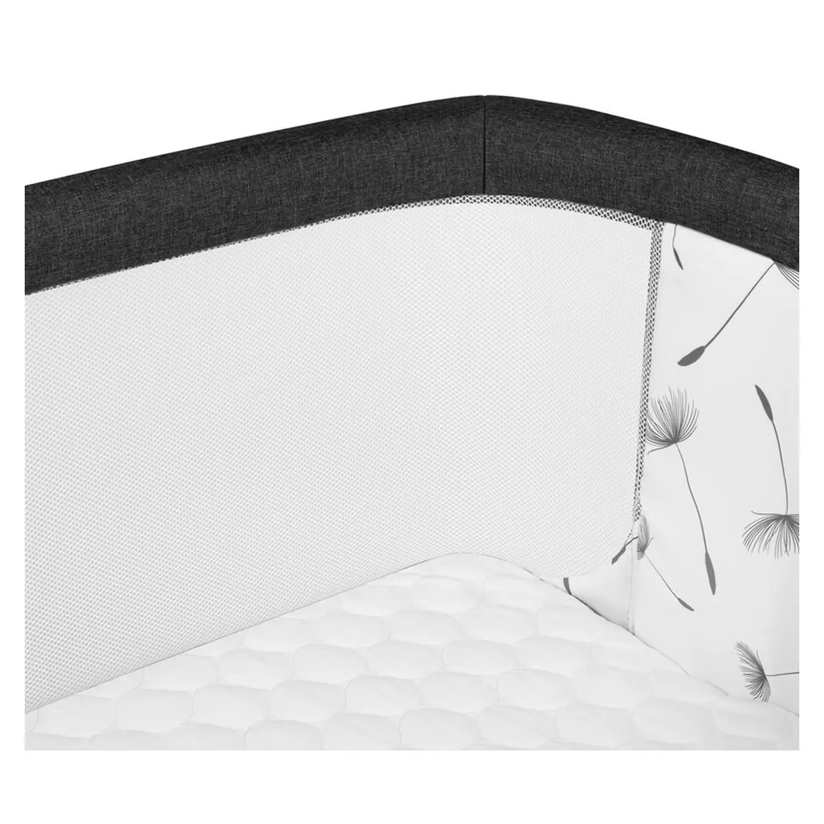 Patut co-sleeper, Lionelo, Aurora, 3 in 1, functie leganare, Include saltea si geanta transport, 5 pozitii pe inaltime, Pana la 9 kg, Grey Graphite [25]