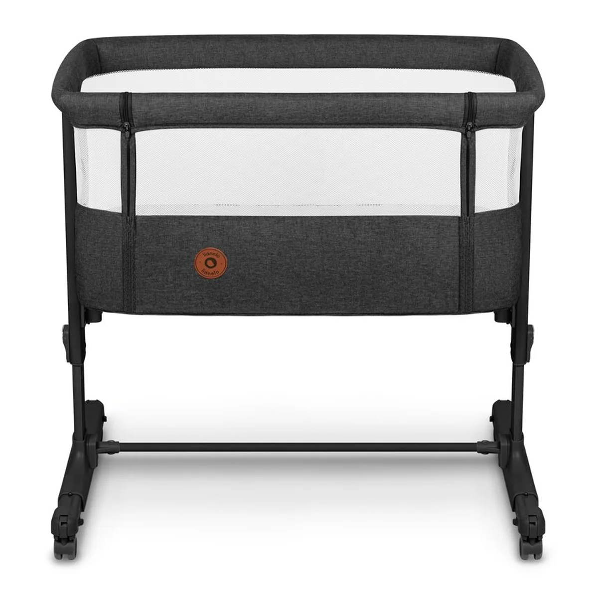 Patut co-sleeper, Lionelo, Aurora, 3 in 1, functie leganare, Include saltea si geanta transport, 5 pozitii pe inaltime, Pana la 9 kg, Grey Graphite [8]