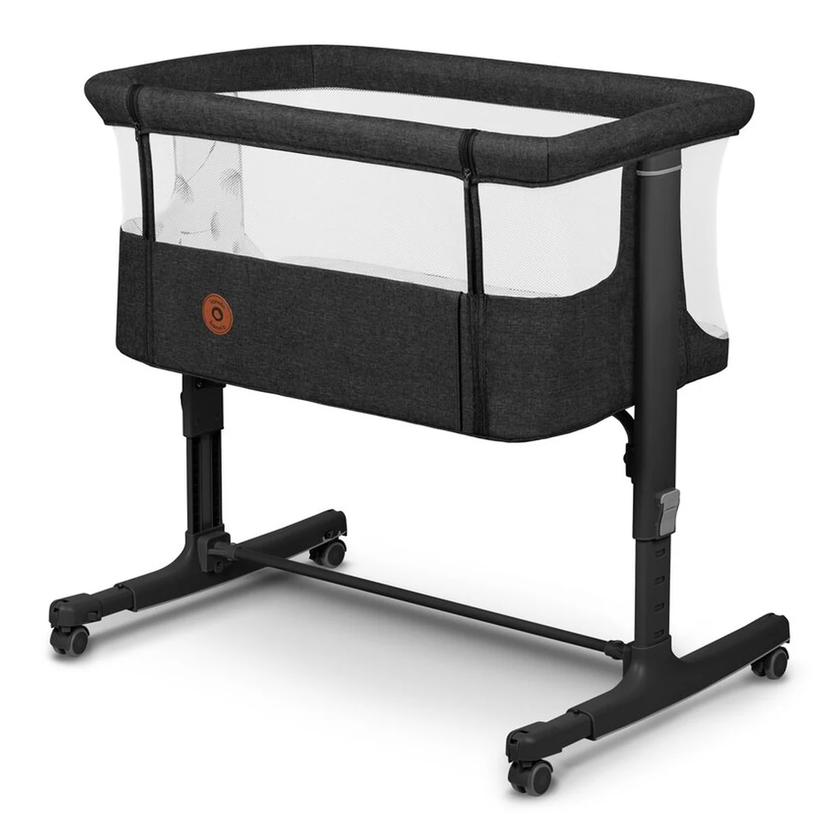 Patut co-sleeper, Lionelo, Aurora, 3 in 1, functie leganare, Include saltea si geanta transport, 5 pozitii pe inaltime, Pana la 9 kg, Grey Graphite [4]