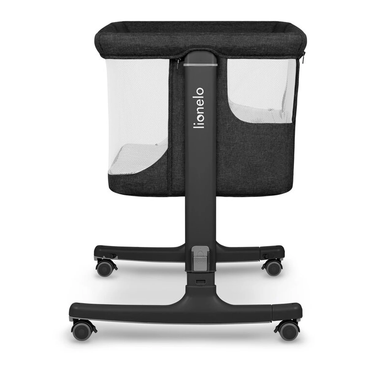 Patut co-sleeper, Lionelo, Aurora, 3 in 1, functie leganare, Include saltea si geanta transport, 5 pozitii pe inaltime, Pana la 9 kg, Grey Graphite [20]