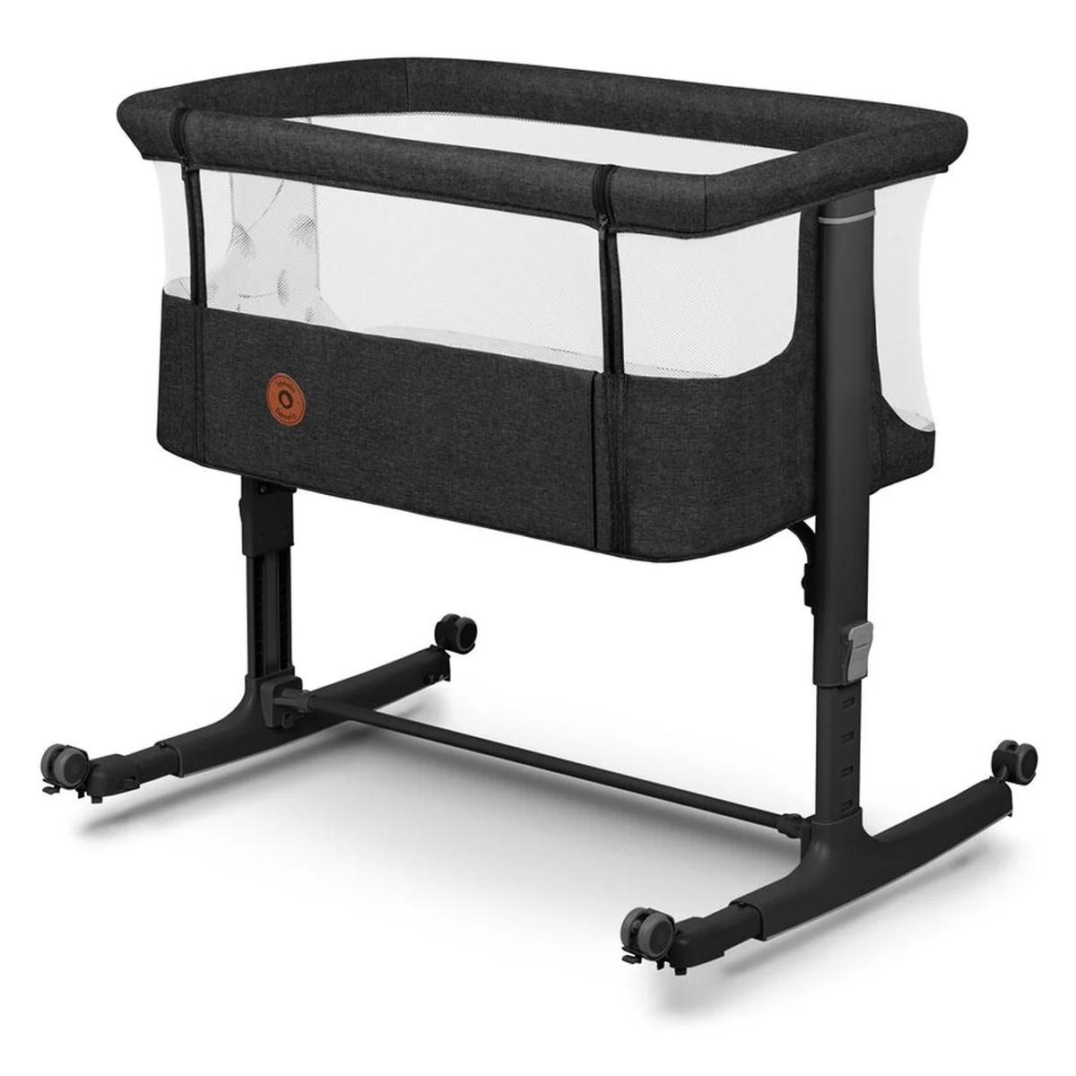 Patut co-sleeper, Lionelo, Aurora, 3 in 1, functie leganare, Include saltea si geanta transport, 5 pozitii pe inaltime, Pana la 9 kg, Grey Graphite [5]