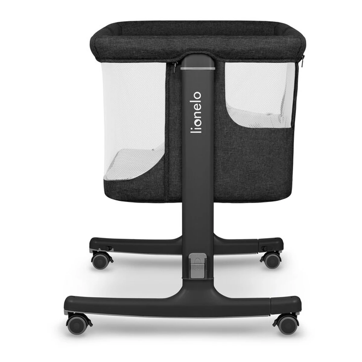 Patut co-sleeper, Lionelo, Aurora, 3 in 1, functie leganare, Include saltea si geanta transport, 5 pozitii pe inaltime, Pana la 9 kg, Grey Graphite [19]