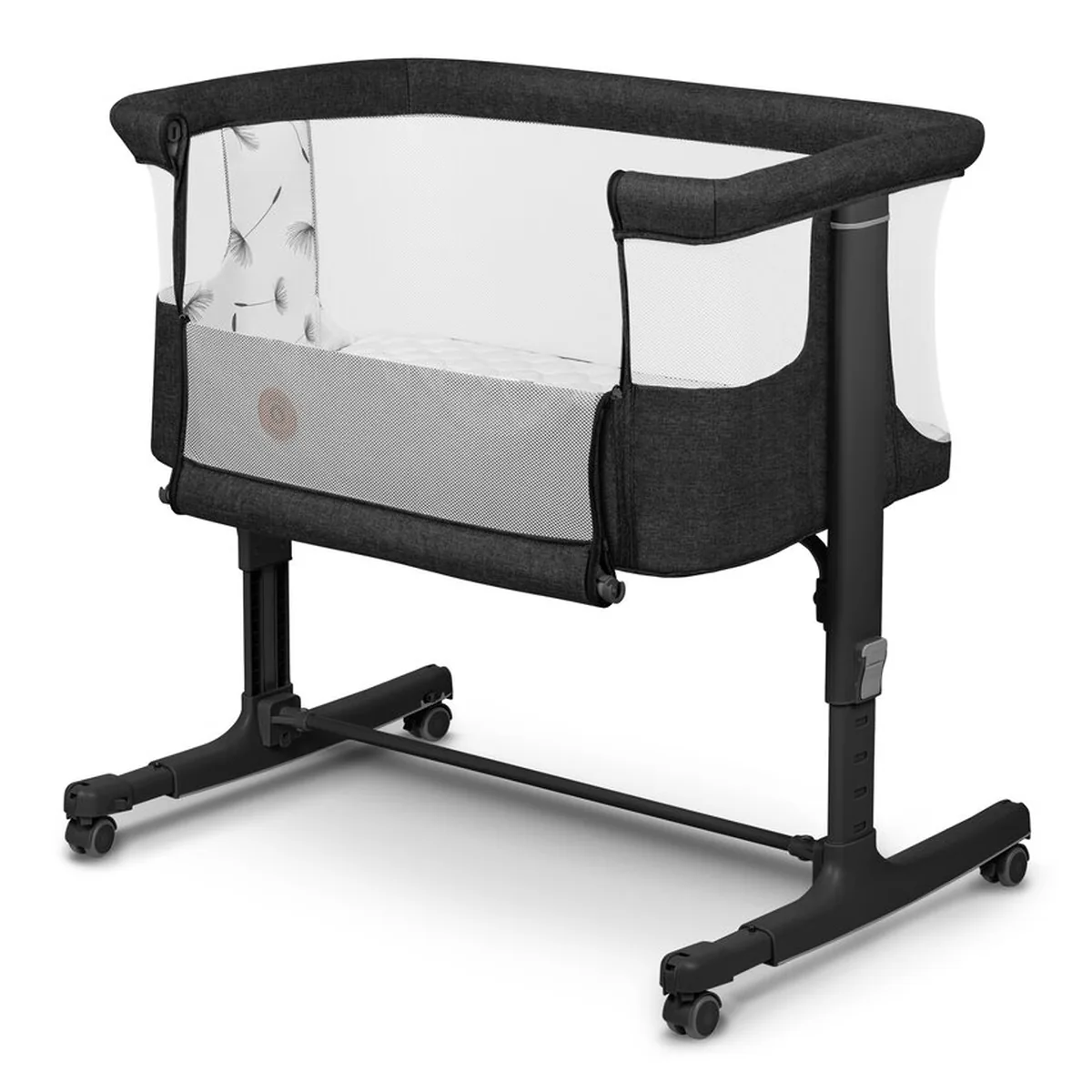 Patut co-sleeper, Lionelo, Aurora, 3 in 1, functie leganare, Include saltea si geanta transport, 5 pozitii pe inaltime, Pana la 9 kg, Grey Graphite [6]