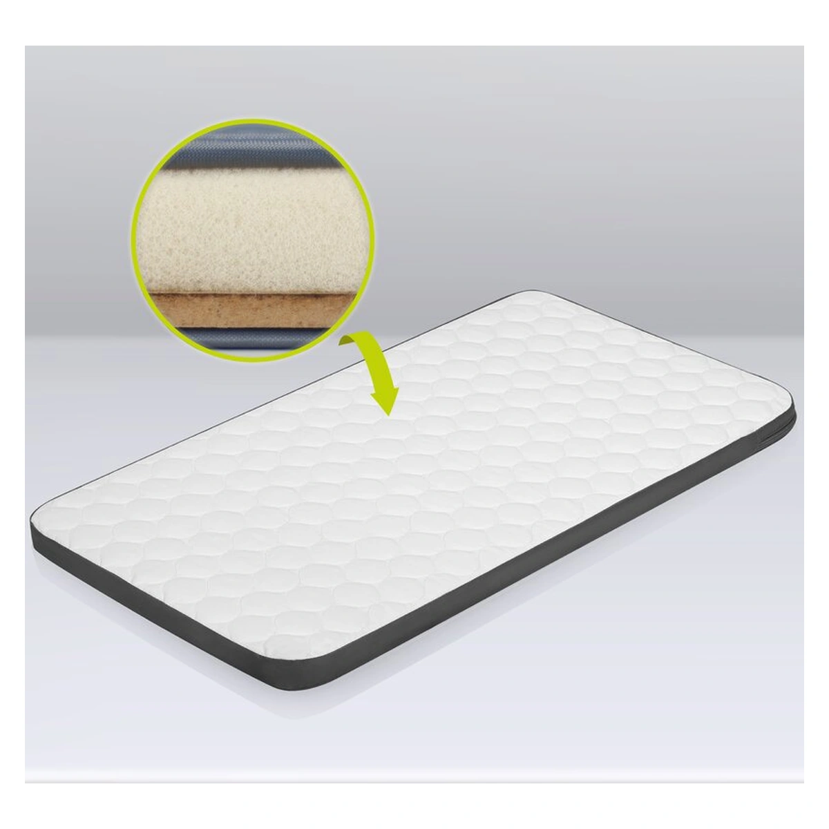 Patut co-sleeper, Lionelo, Aurora, 3 in 1, functie leganare, Include saltea si geanta transport, 5 pozitii pe inaltime, Pana la 9 kg, Grey Graphite [35]