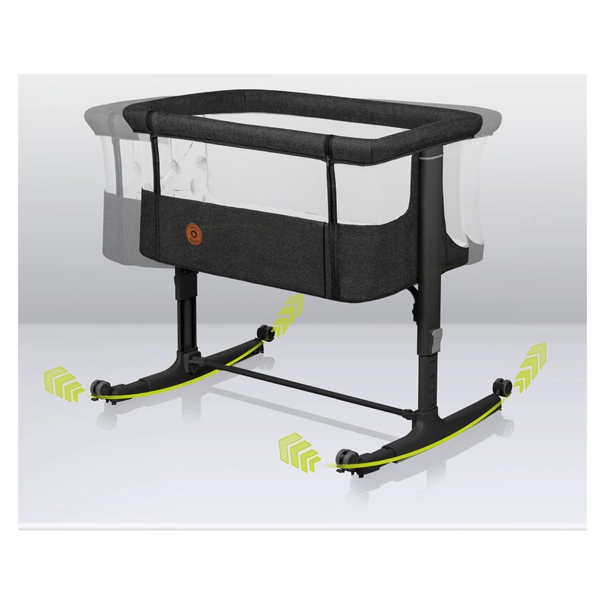 Patut co-sleeper, Lionelo, Aurora, 3 in 1, functie leganare, Include saltea si geanta transport, 5 pozitii pe inaltime, Pana la 9 kg, Grey Graphite [43]