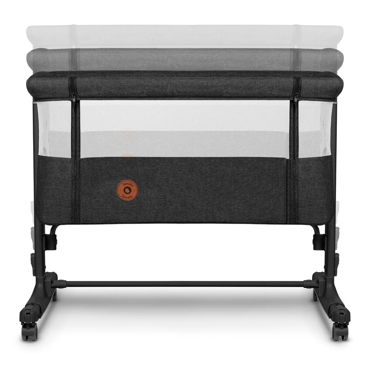 Patut co-sleeper, Lionelo, Aurora, 3 in 1, functie leganare, Include saltea si geanta transport, 5 pozitii pe inaltime, Pana la 9 kg, Grey Graphite [17]