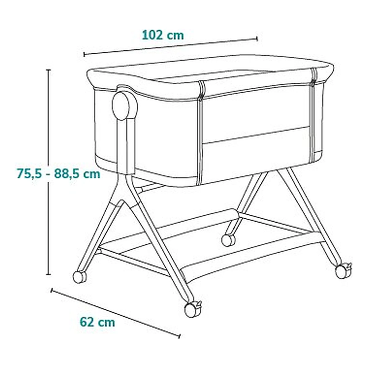 Patut co-sleeper, Lionelo, Leonie Plus, Pliabil, Cu sistem de leganare, Bej [40]