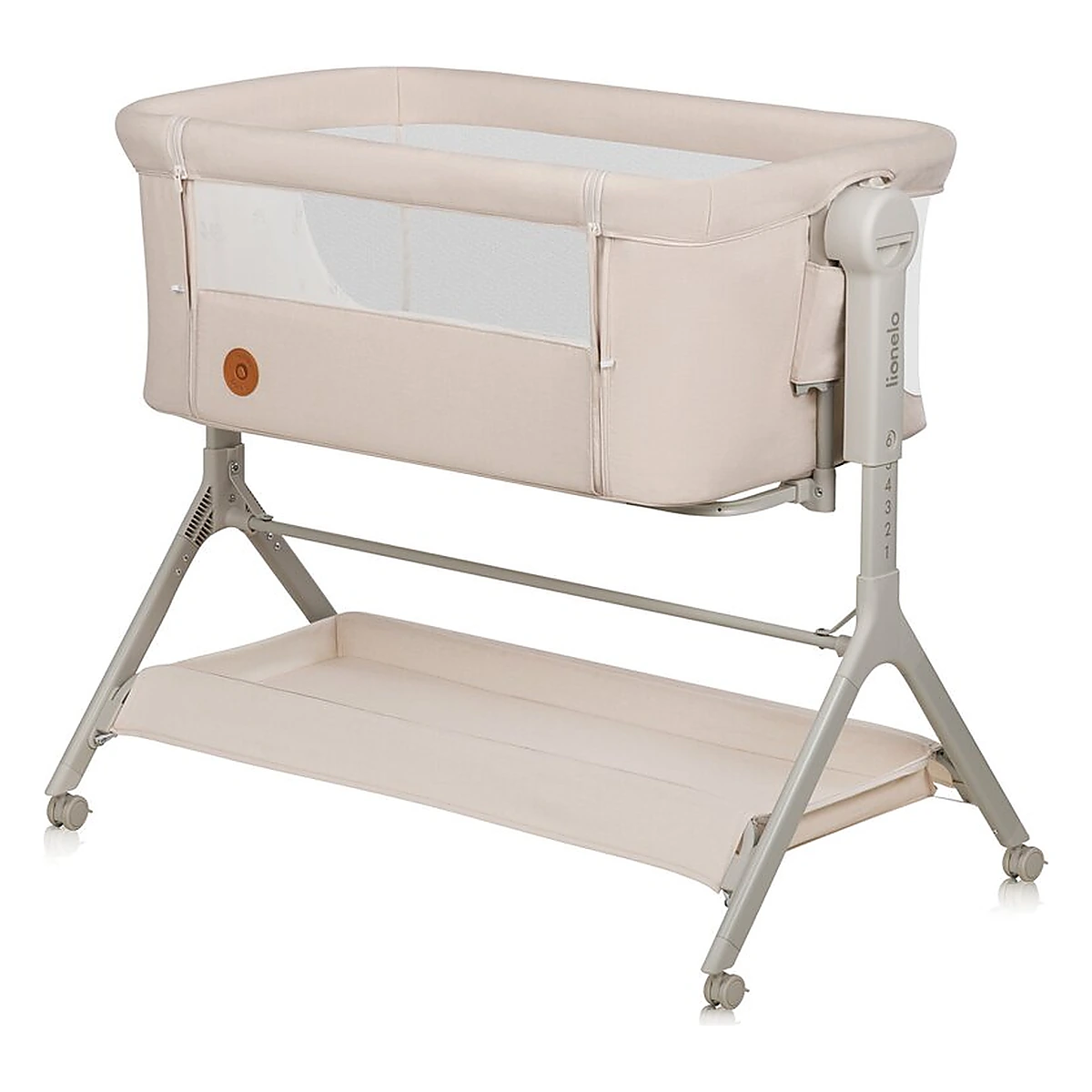 Patut co-sleeper, Lionelo, Leonie Plus, Pliabil, Cu sistem de leganare, Bej [4]