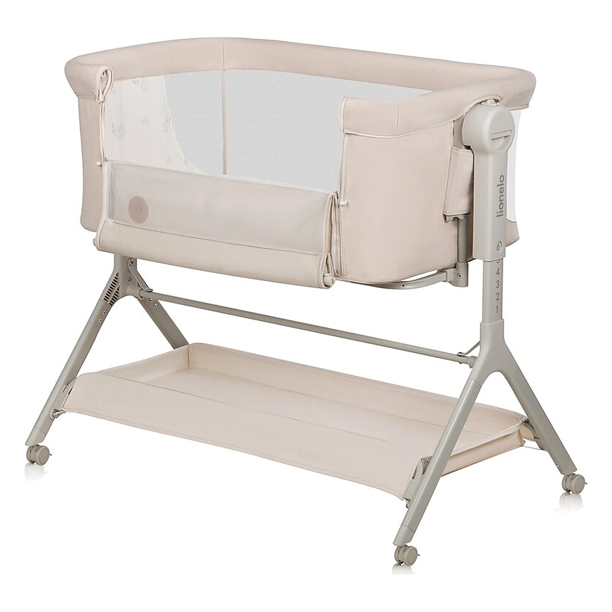 Patut co-sleeper, Lionelo, Leonie Plus, Pliabil, Cu sistem de leganare, Bej [5]