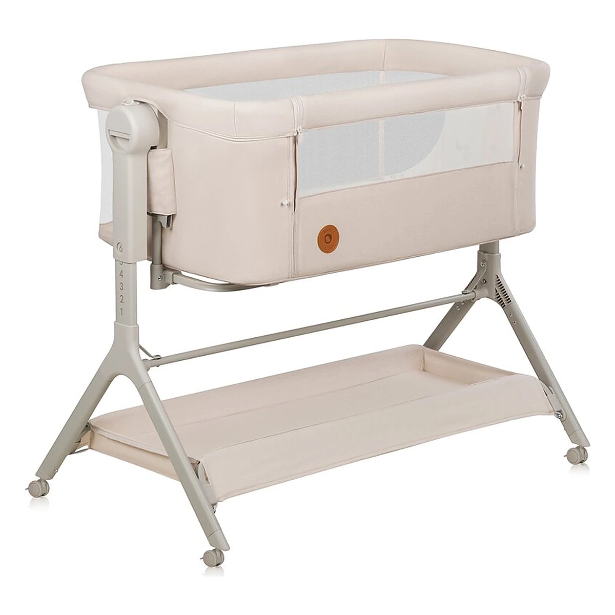 Patut co-sleeper, Lionelo, Leonie Plus, Pliabil, Cu sistem de leganare, Bej [3]