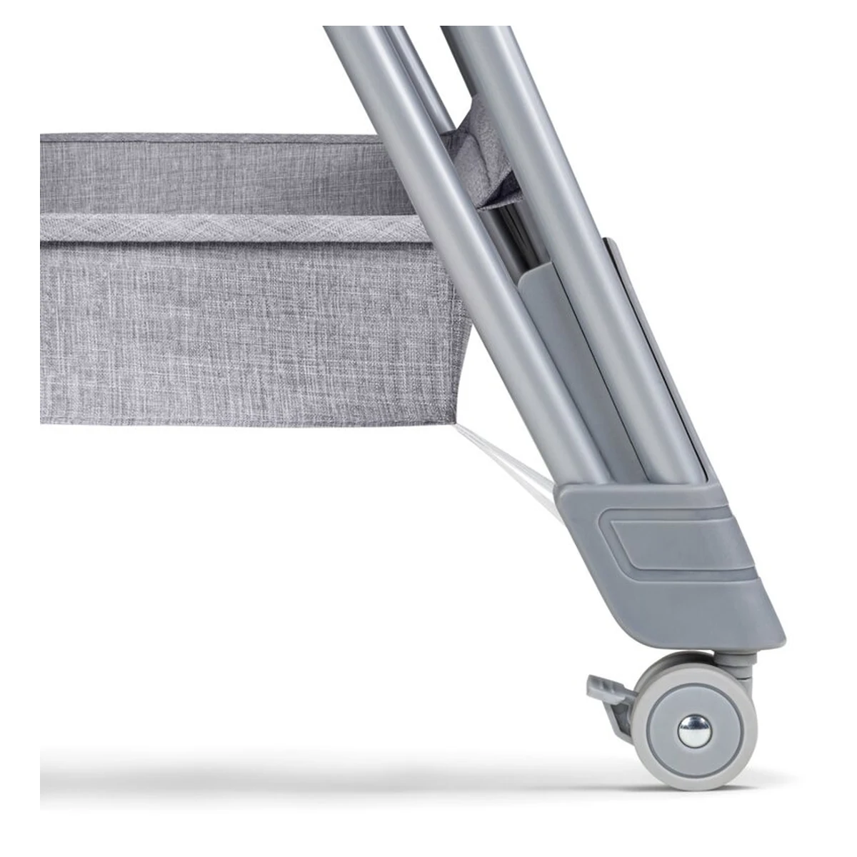 Patut co-sleeper Luna, 2 in 1, Cu laterala culisanta, Cu roti, Gri deschis [17]