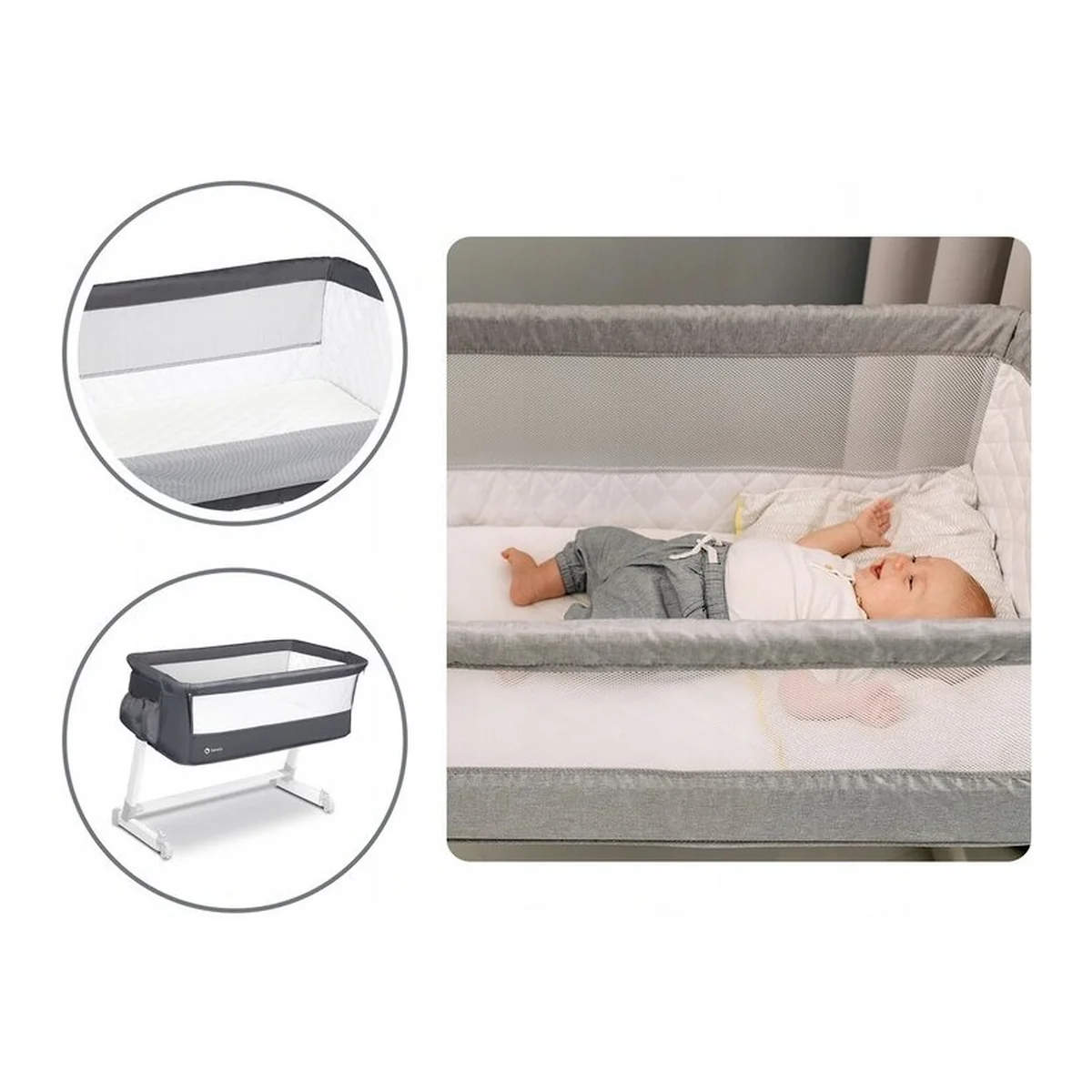 Patut co-sleeper Theo 2 in 1, Dark Grey [24]
