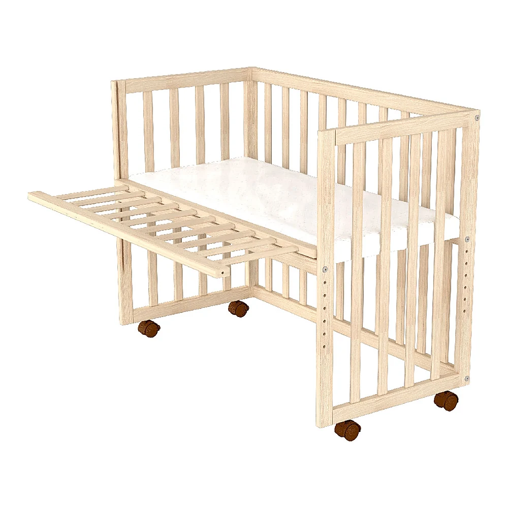 Patut copii din lemn co-sleeper Eva 94x46 cm natur [8]