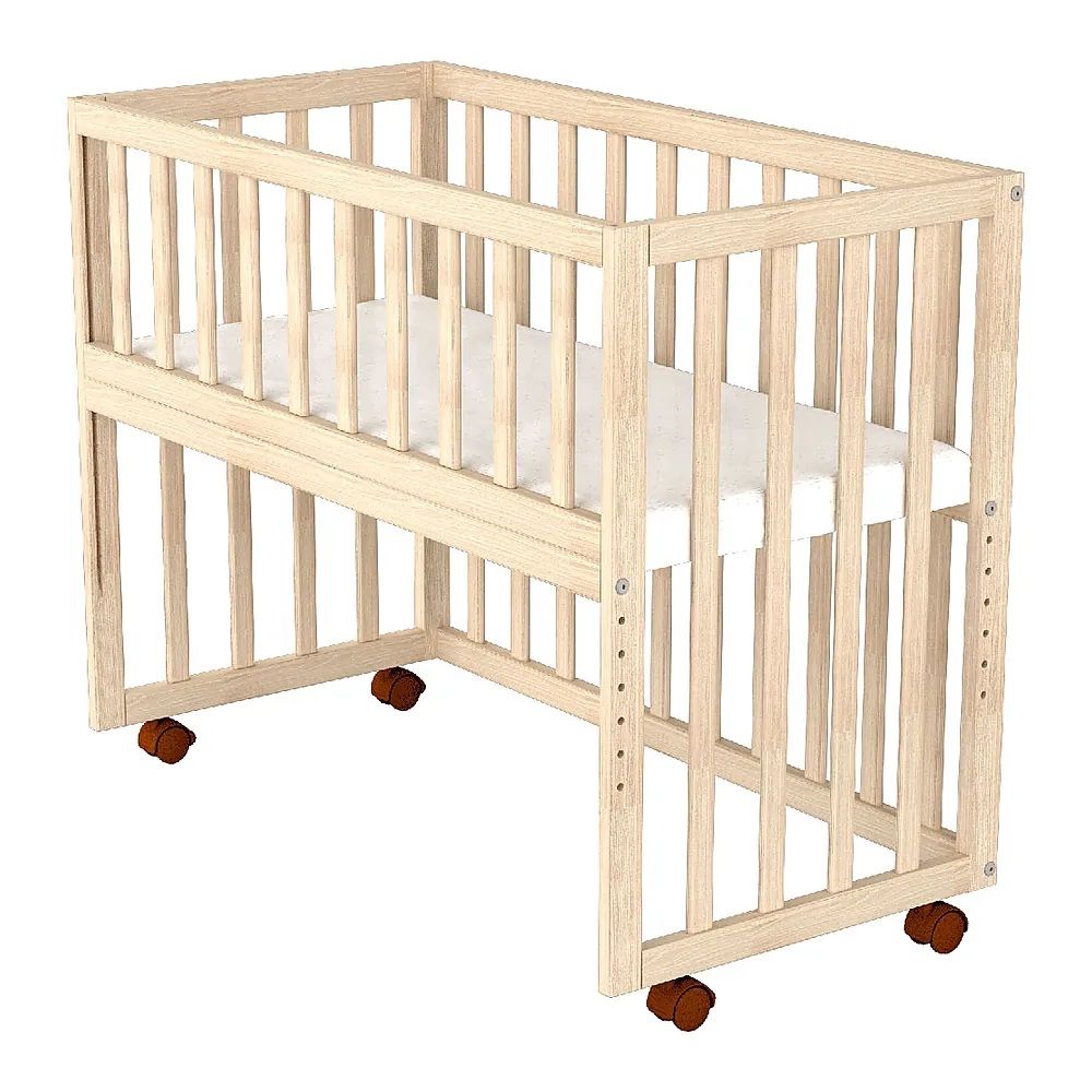 Patut copii din lemn co-sleeper Eva 94x46 cm natur [2]