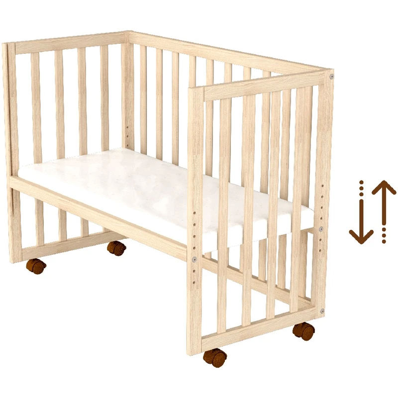 Patut copii din lemn co-sleeper Eva 94x46 cm natur [6]