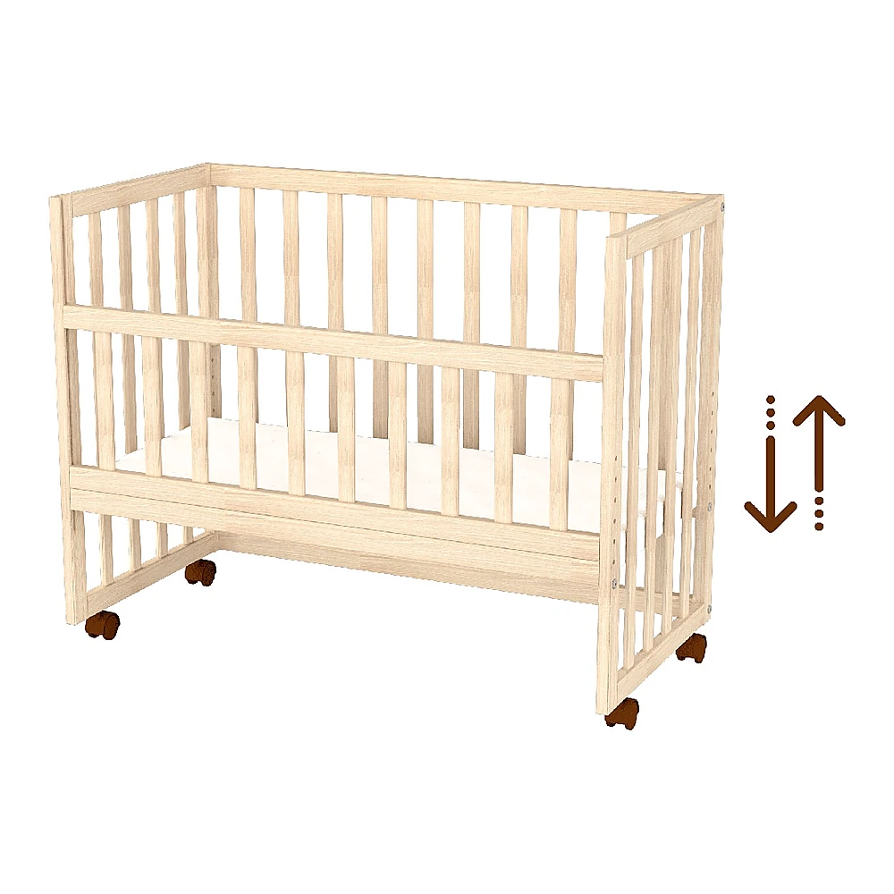 Patut copii din lemn co-sleeper Eva 94x46 cm natur [3]