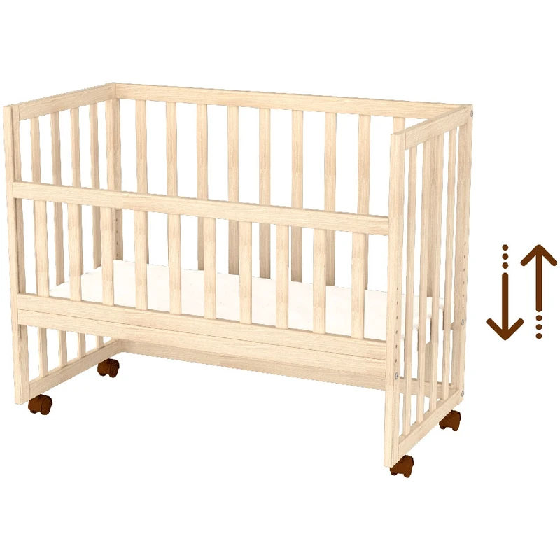 Patut copii din lemn co-sleeper Eva 94x46 cm natur [3]