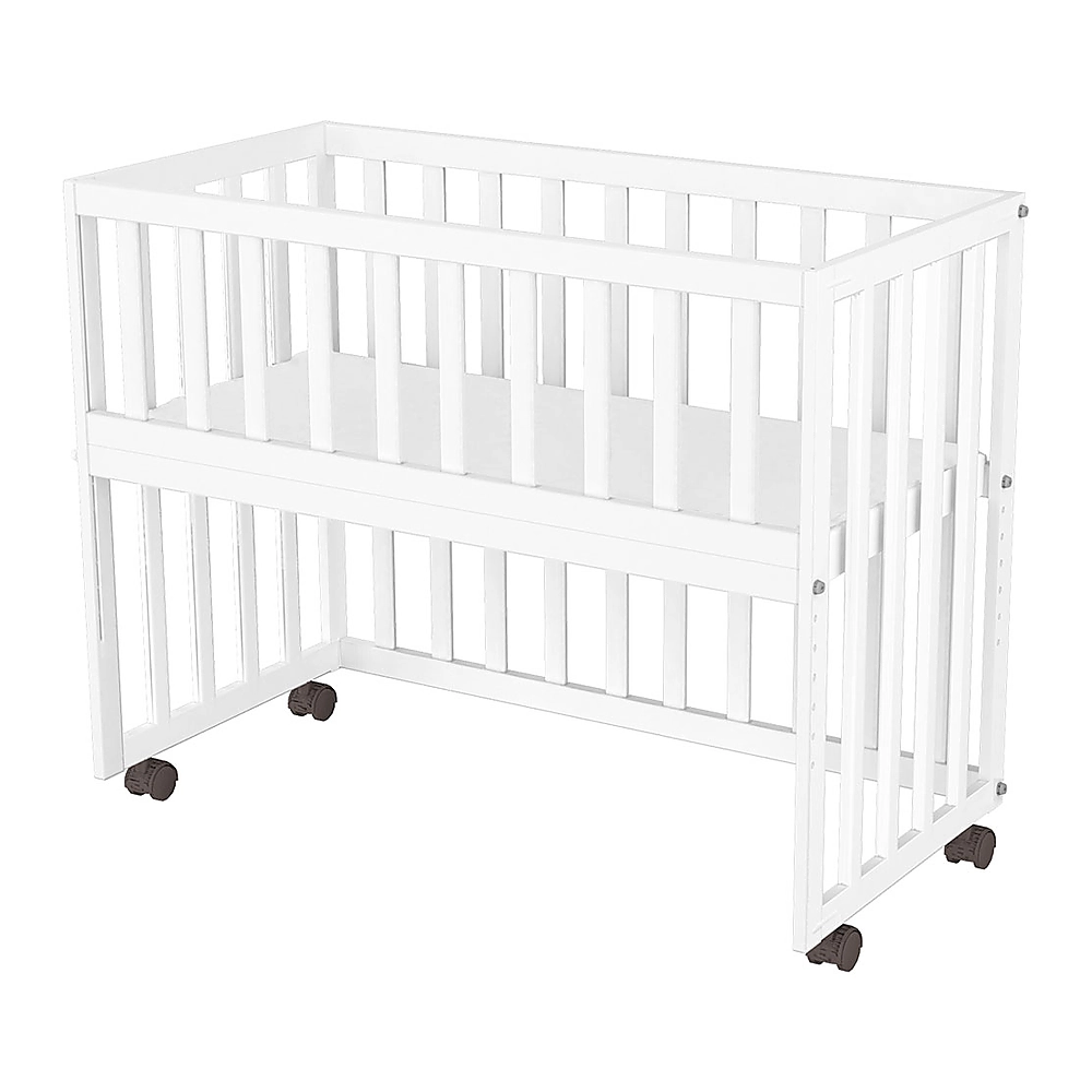 Patut copii din lemn co-sleeper Matei 94x46 cm alb [1]