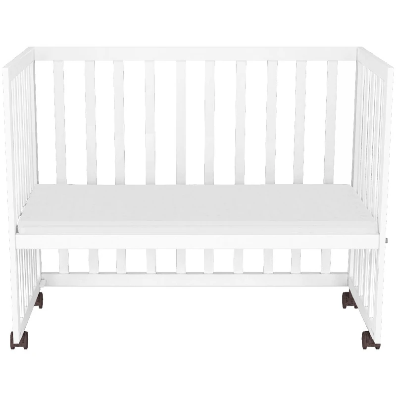 Patut copii din lemn co-sleeper Matei 94x46 cm alb [7]