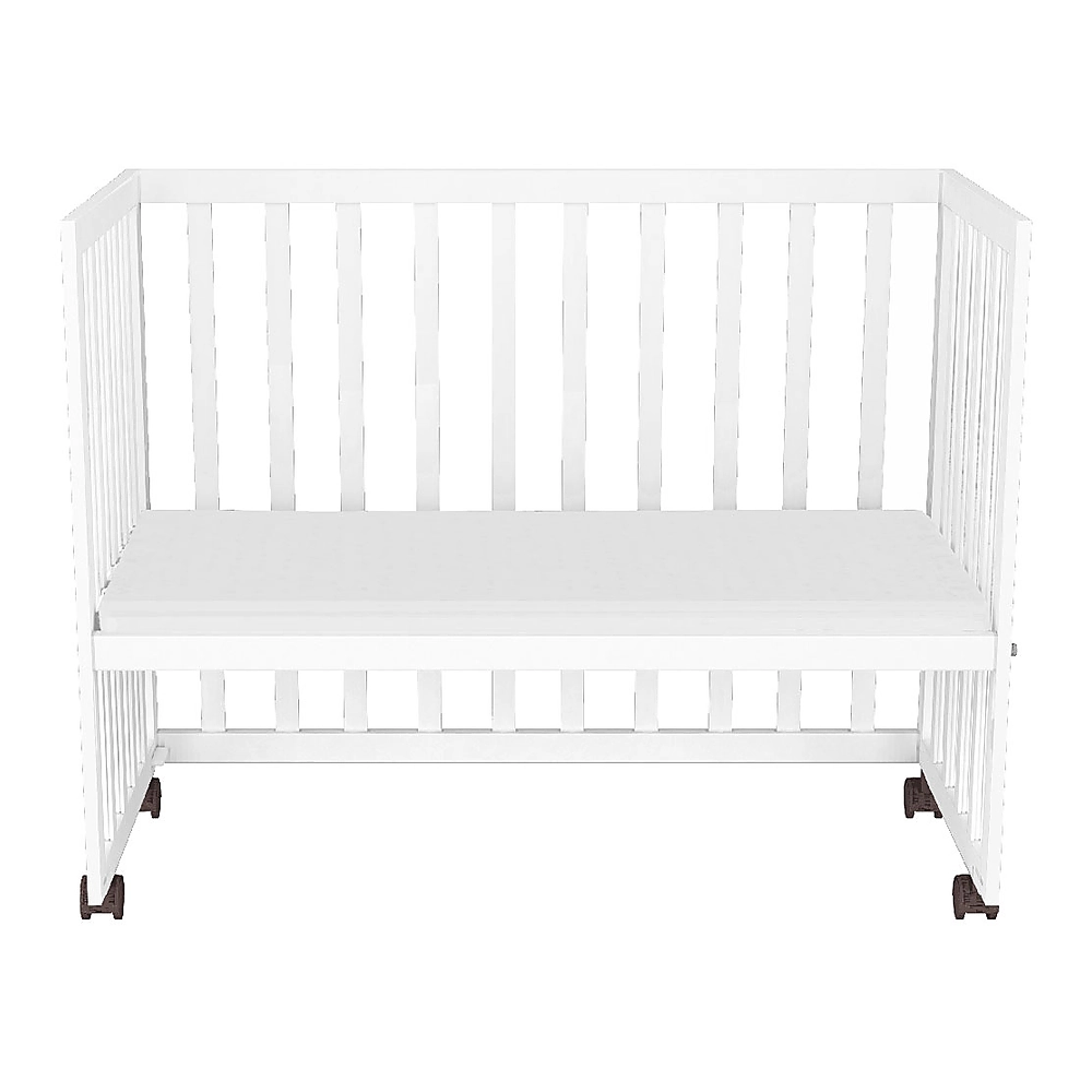 Patut copii din lemn co-sleeper Matei 94x46 cm alb [7]