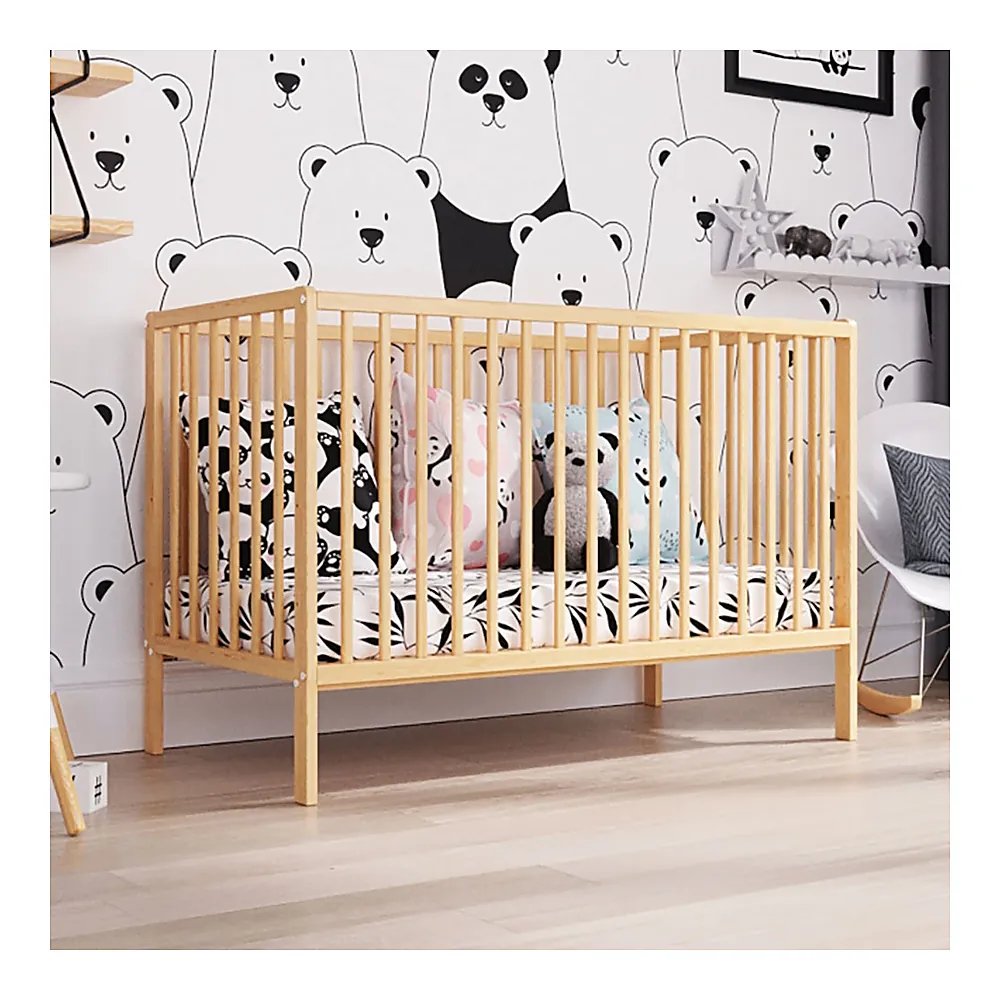 Patut copii din lemn Dominic, 120x60 cm, Natur [3]