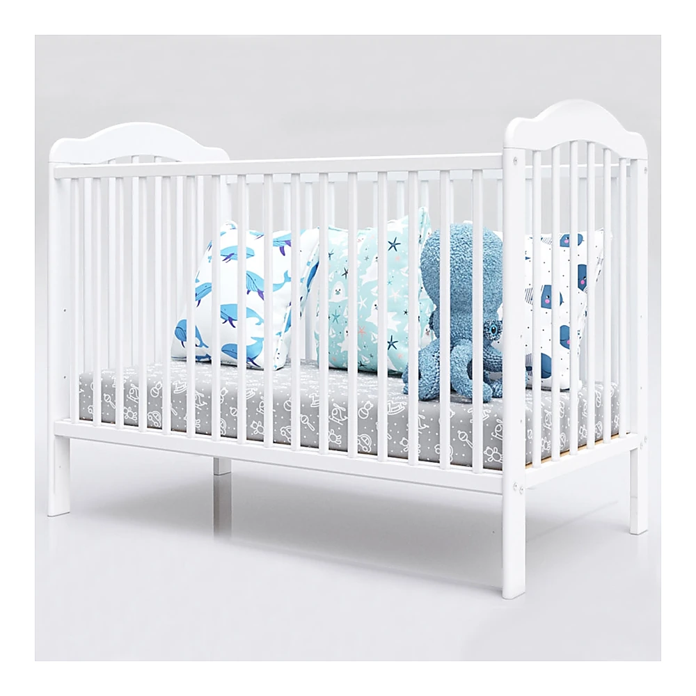 Patut copii din lemn Lizett, 120x60 cm, Alb [2]