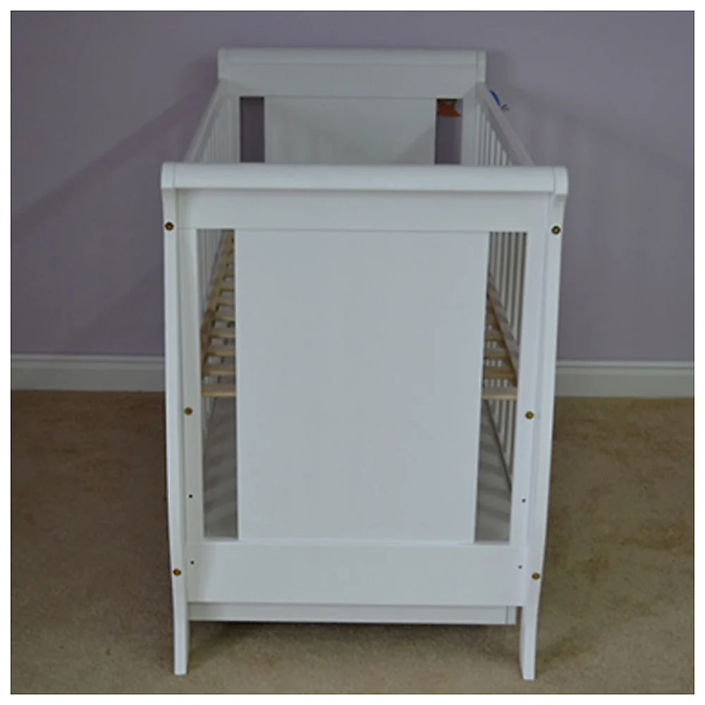 Patut copii din lemn Mira 120x60 cm alb cu sertar [6]