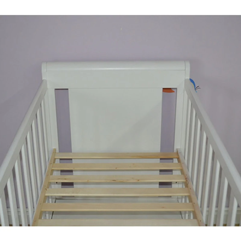 Patut copii din lemn Mira 120x60 cm alb cu sertar [8]