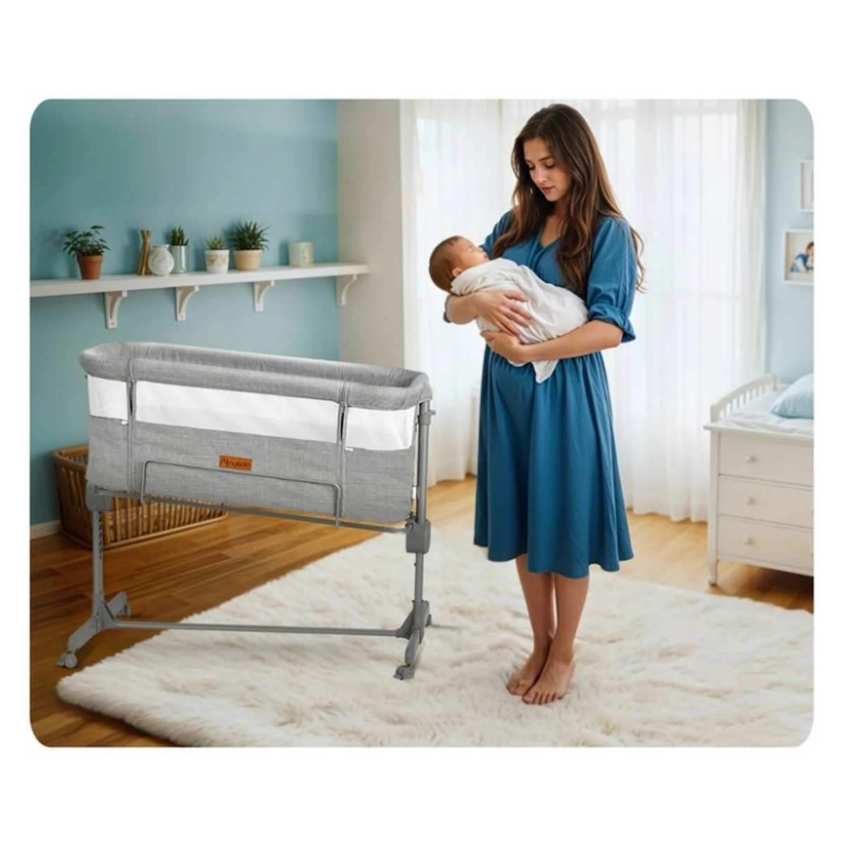 Patut cu laterala culisanta Nukido - Gri [8]