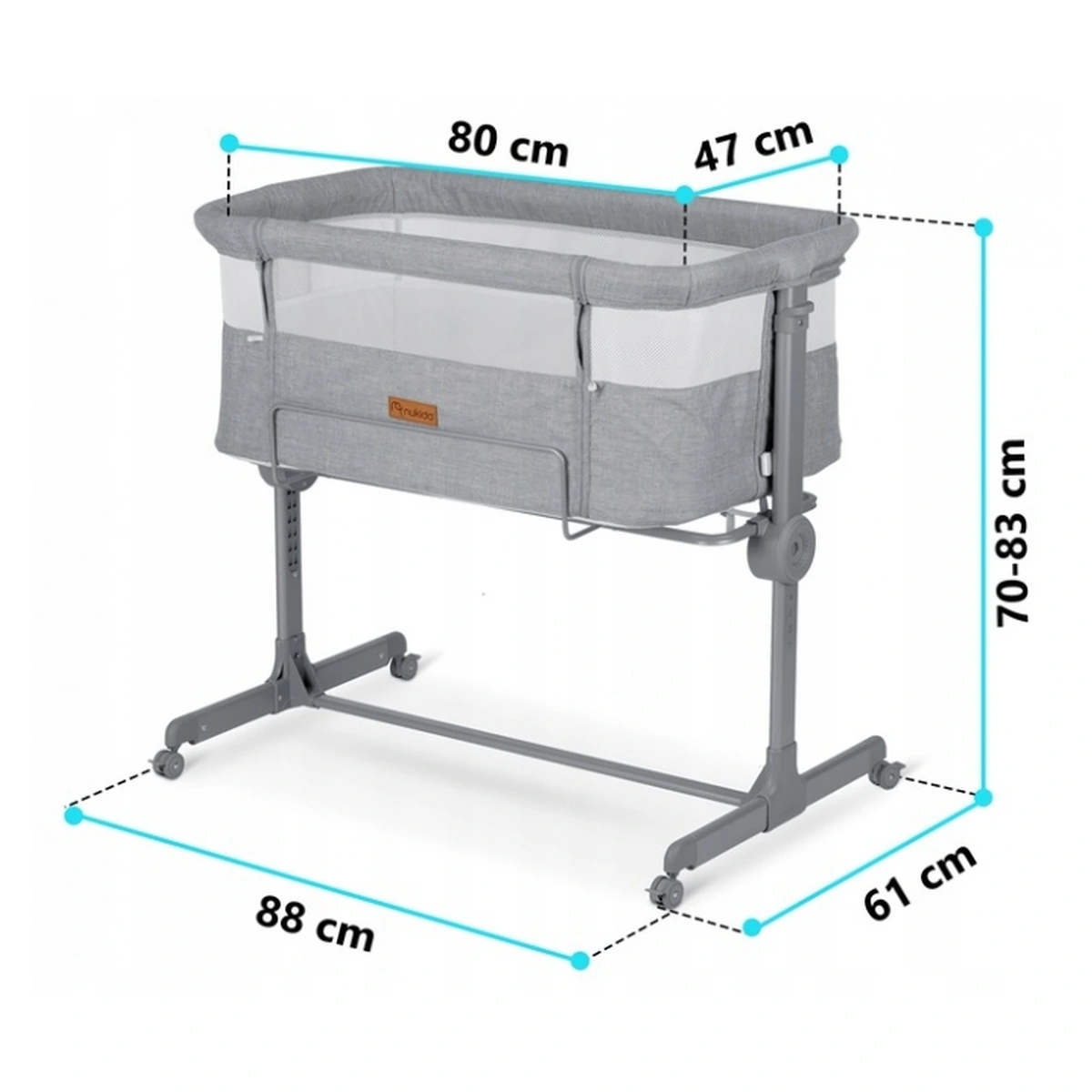 Patut cu laterala culisanta Nukido - Gri [9]