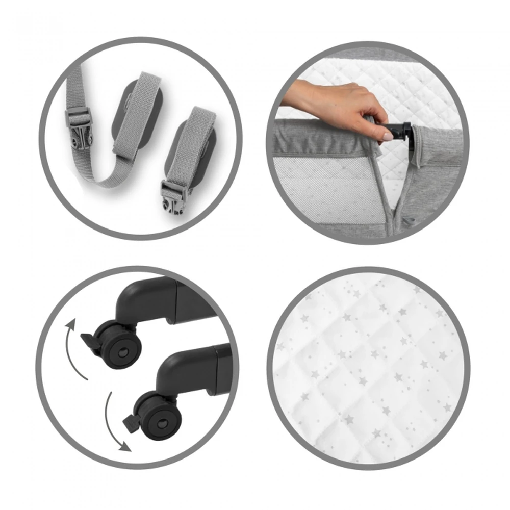 Patut cu laterala deschizabila Kidwell Snuzzy - Light Grey [5]