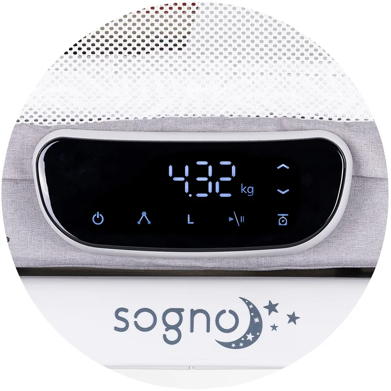 Patut cu leganare si cantar integrat Chipolino Sogno 2 in 1, Grey [12]