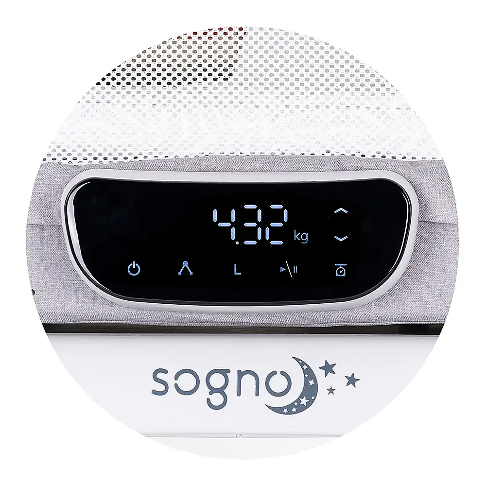 Patut cu leganare si cantar integrat Chipolino Sogno 2 in 1, Grey [9]