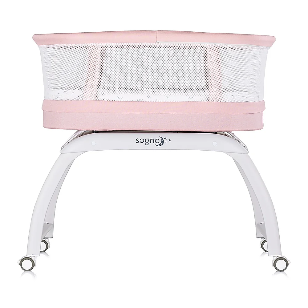 Patut cu leganare si cantar integrat Chipolino Sogno 2 in 1, Pink [4]