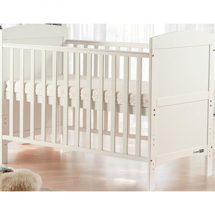 Patut din lemn bebe, 120x60 cm, Transformabil pentru bebe si junior, White, FreeON, Lory [2]