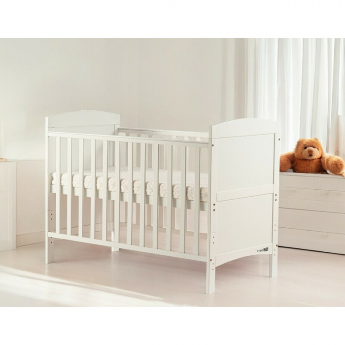 Patut din lemn bebe, 120x60 cm, Transformabil pentru bebe si junior, White, FreeON, Lory [3]