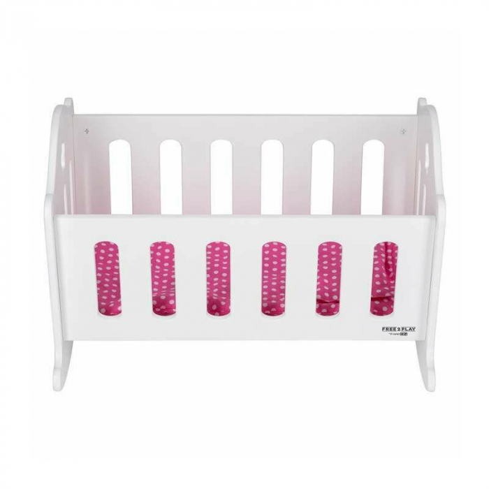 Patut pentru papusi, Free2Play, Cu pernuta confortabila, 46x33x33 cm, White [2]