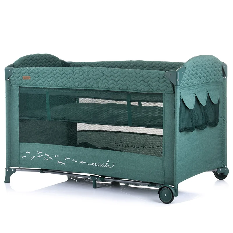Patut pliabil Chipolino Merida avocado linen cu laterala culisanta [4]
