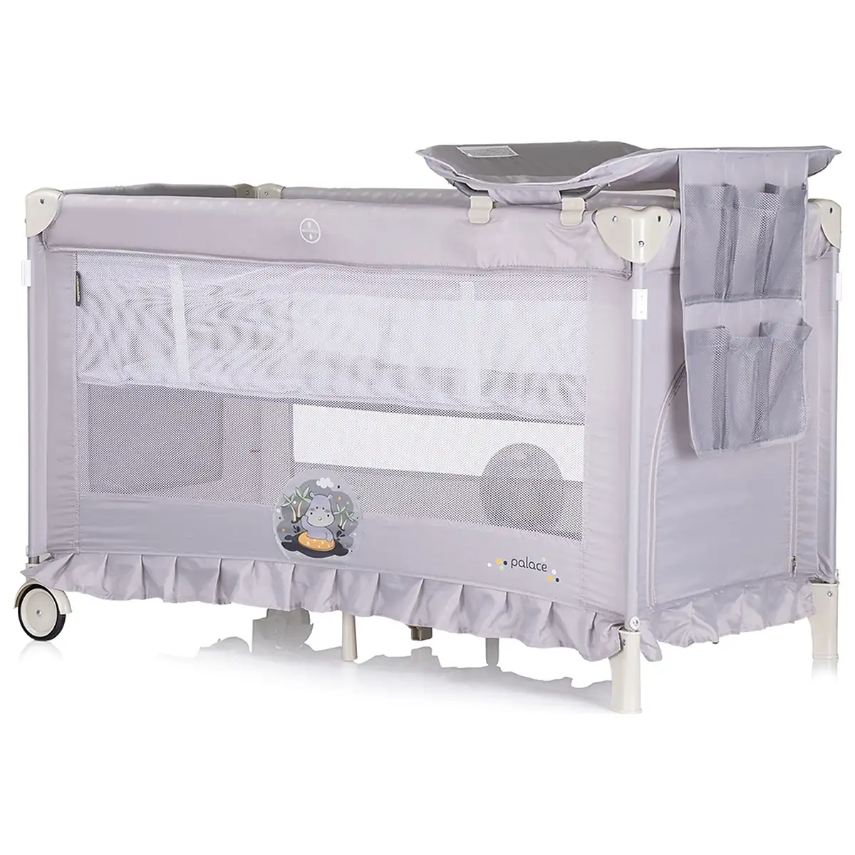 Patut pliabil Chipolino Palace Hippo, Grey 0 luni [3]