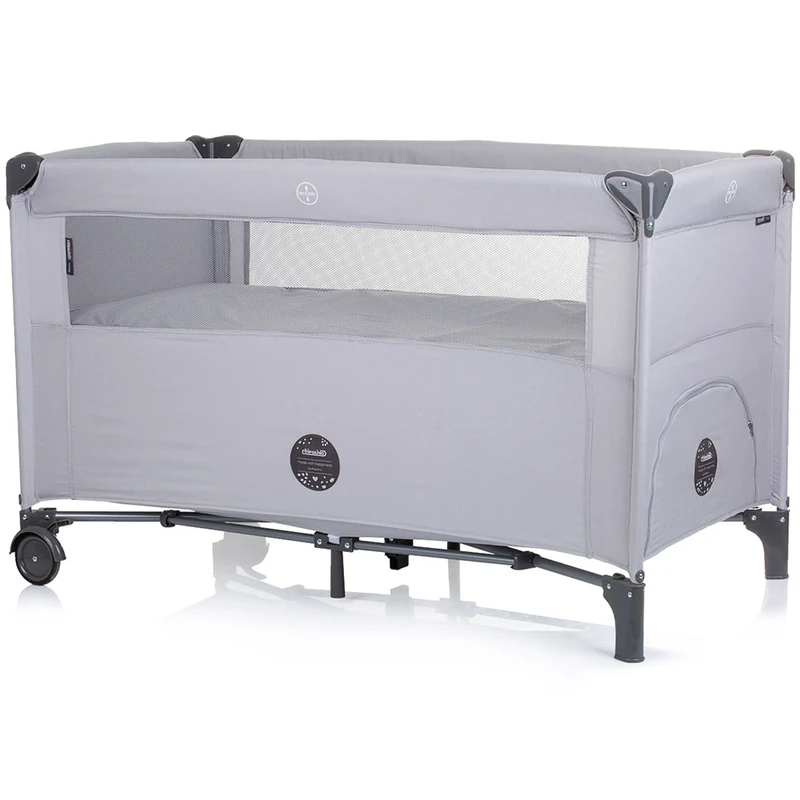 Patut pliabil Chipolino Relax ash grey linen cu laterala culisanta [3]