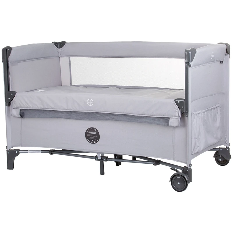 Patut pliabil Chipolino Relax ash grey linen cu laterala culisanta [1]