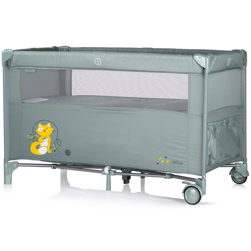 Patut pliabil Chipolino Relax cu laterala culisanta - Basil [3]