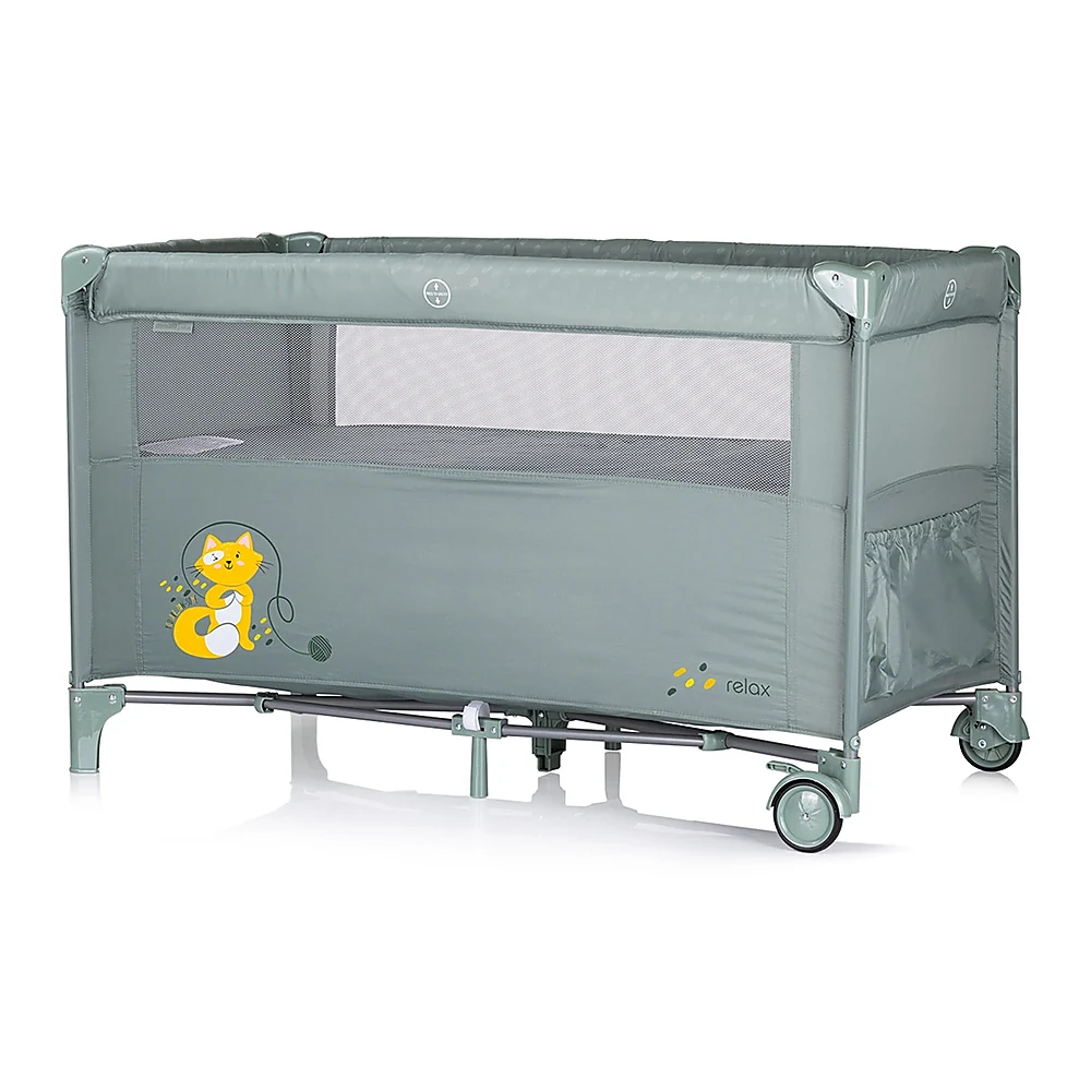 Patut pliabil Chipolino Relax cu laterala culisanta - Basil [3]