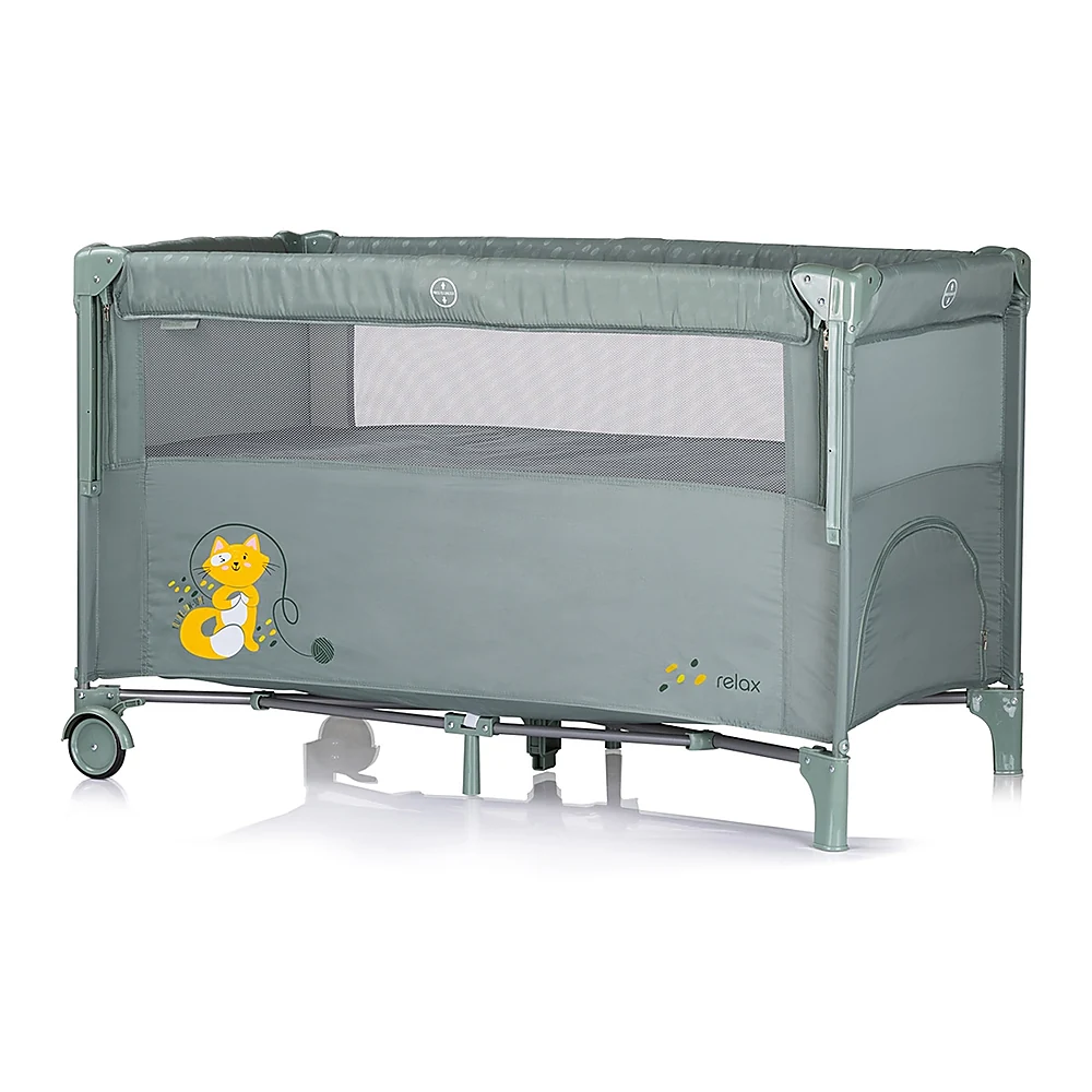 Patut pliabil Chipolino Relax cu laterala culisanta - Basil [2]