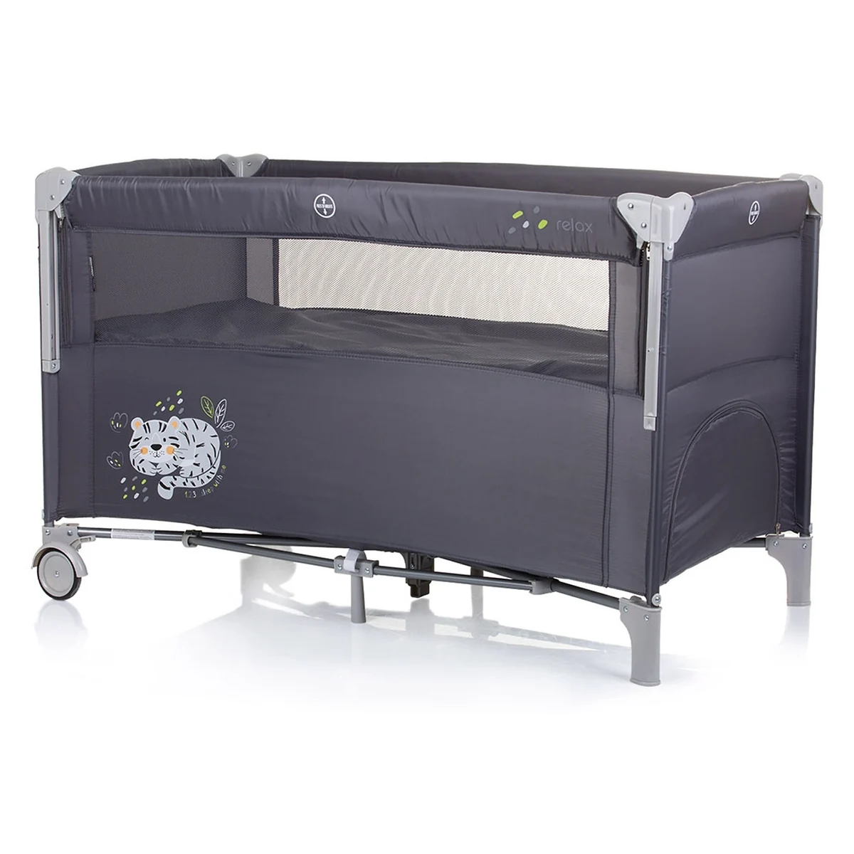 Patut pliabil Chipolino Relax cu laterala culisanta - Granite [2]