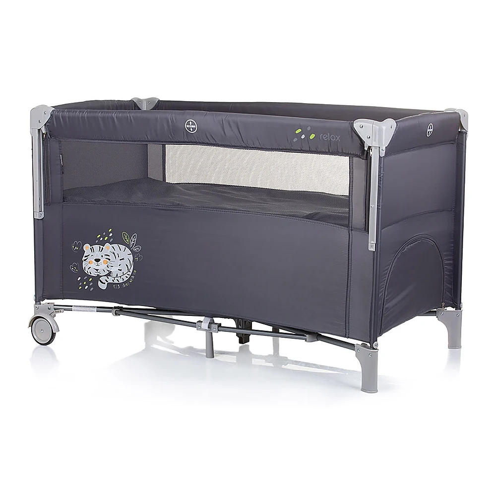 Patut pliabil Chipolino Relax cu laterala culisanta - Granite [2]