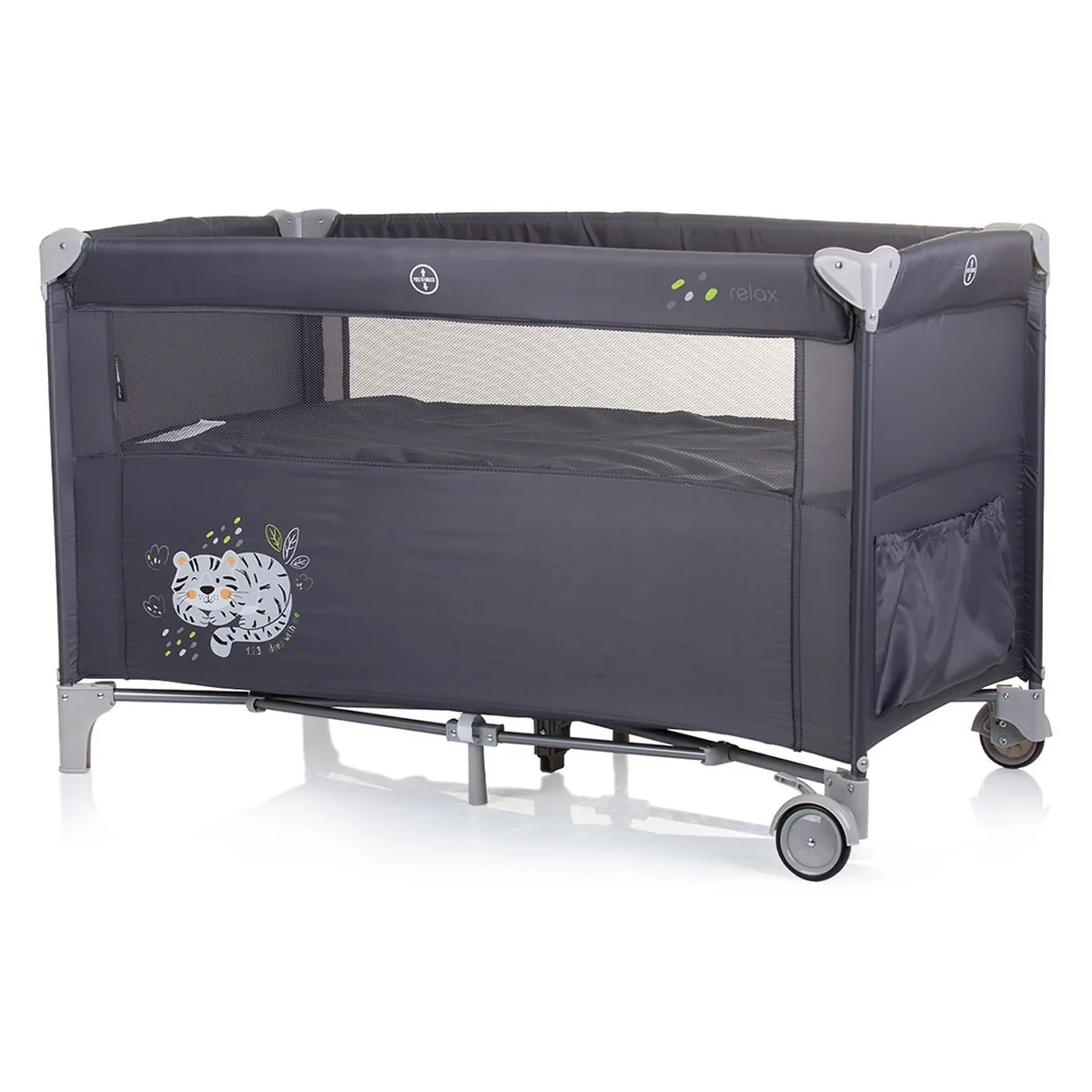 Patut pliabil Chipolino Relax cu laterala culisanta - Granite [3]