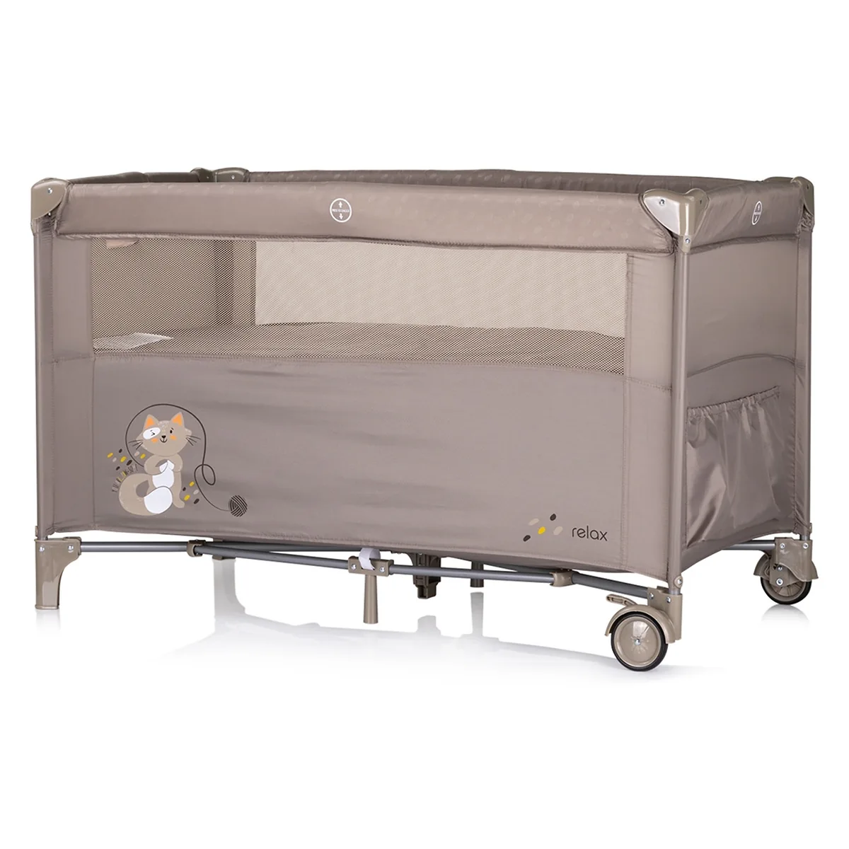 Patut pliabil Chipolino Relax cu laterala culisanta - Tiramisu [3]