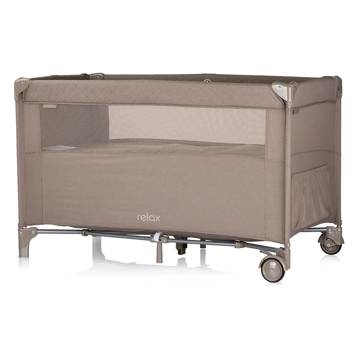 Patut pliabil Chipolino Relax tiramisu linen cu laterala culisanta [3]